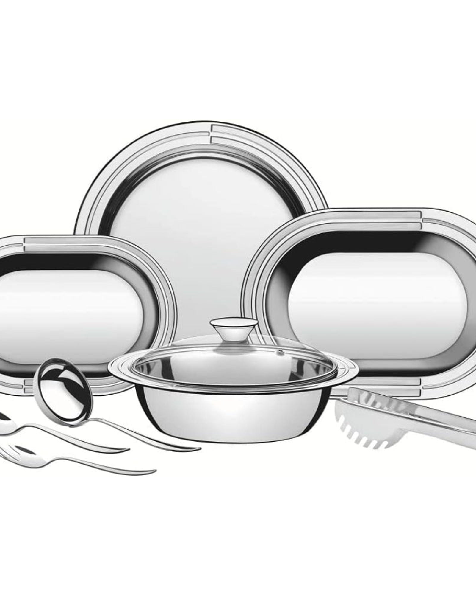 Tramontina Brazil Ciclo 8-Piece Stainless Steel Serving Set