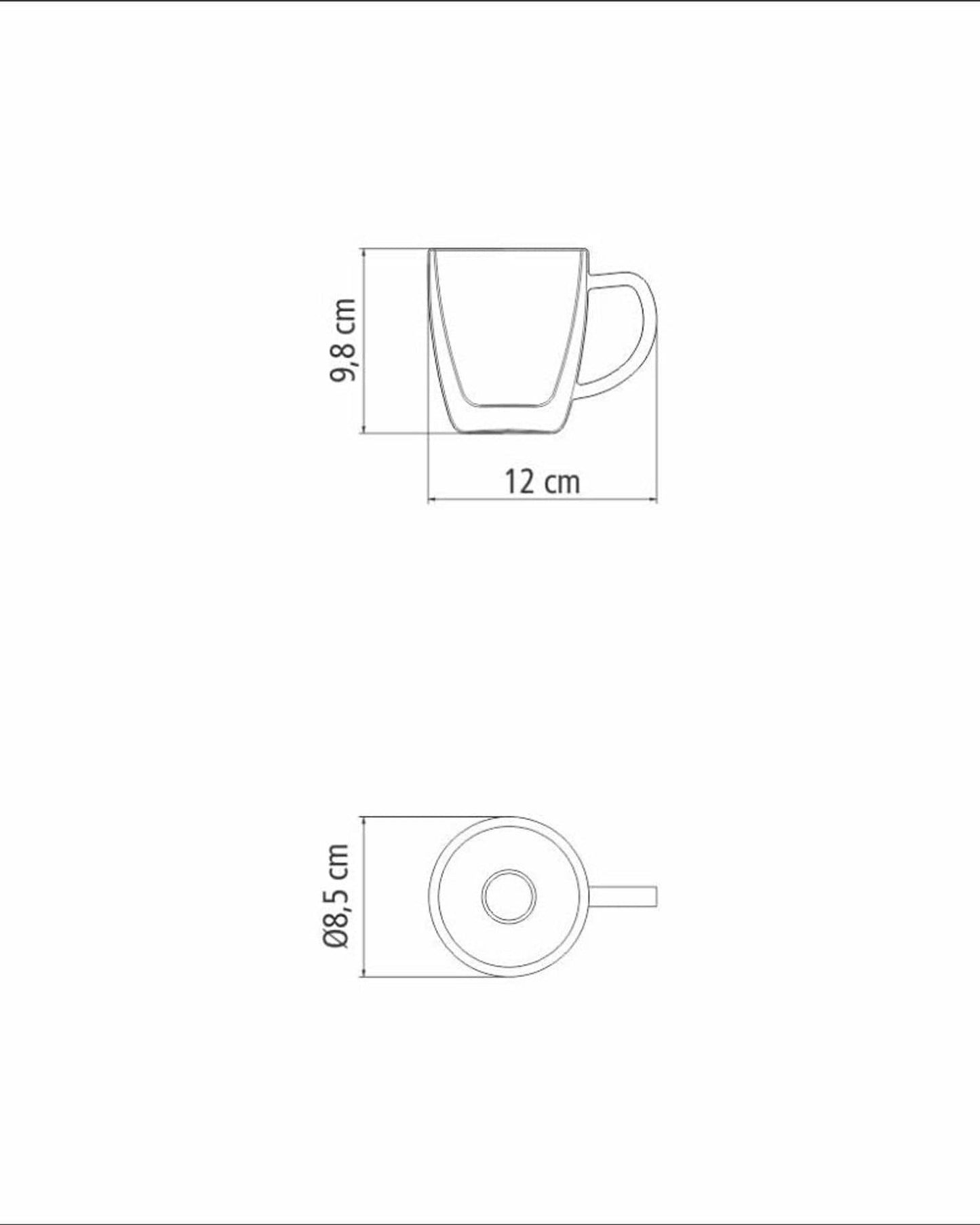 Tramontina Coffee and Tea Cup Set 2Pc 270ml