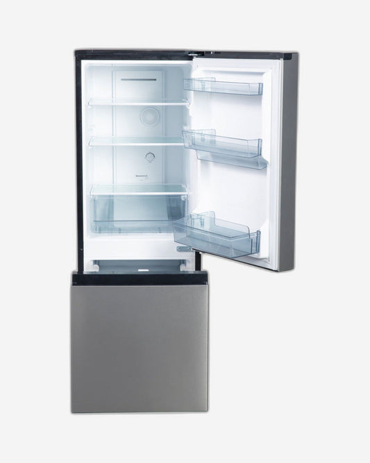 Hoover 203L 2 Door Combi Refrigerator, Total No Frost, Multi Air Flow Cooling, LED Interior Light, Freezer Drawer & Tray, 1 Year Manufacturer, Inox Finish- HBR-K203-S