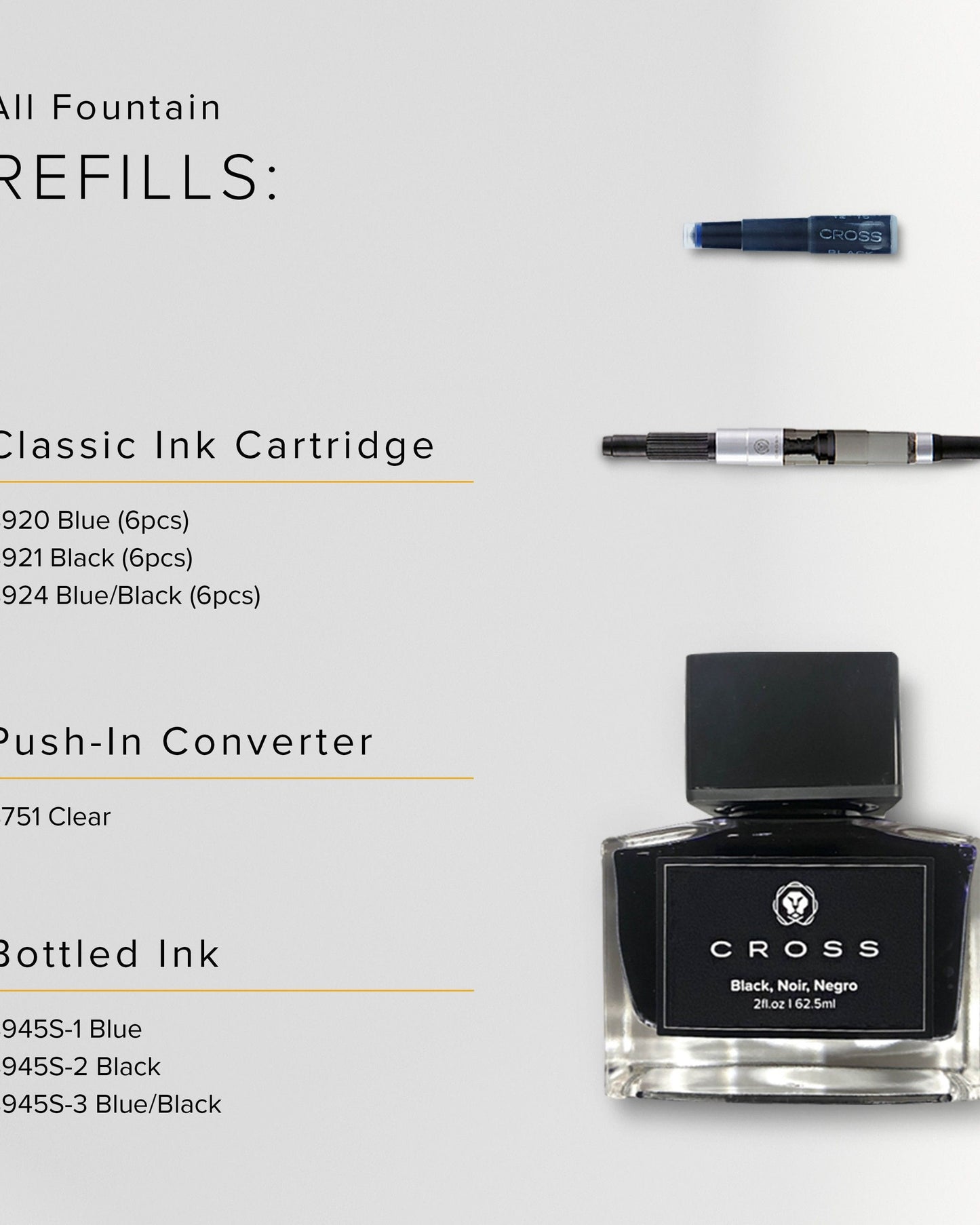 Cross Single Ink Bottle Blue Fountain Pen