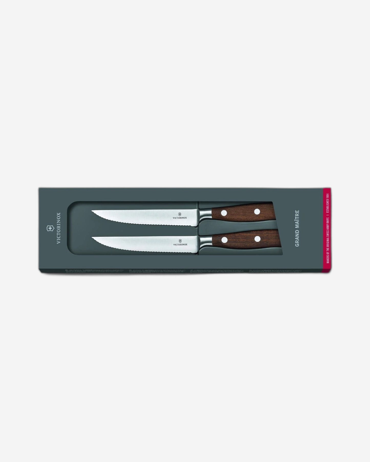 Victorinox Grand Maitre Steak Knife Set 2Pc 12cm Wood Gift Box