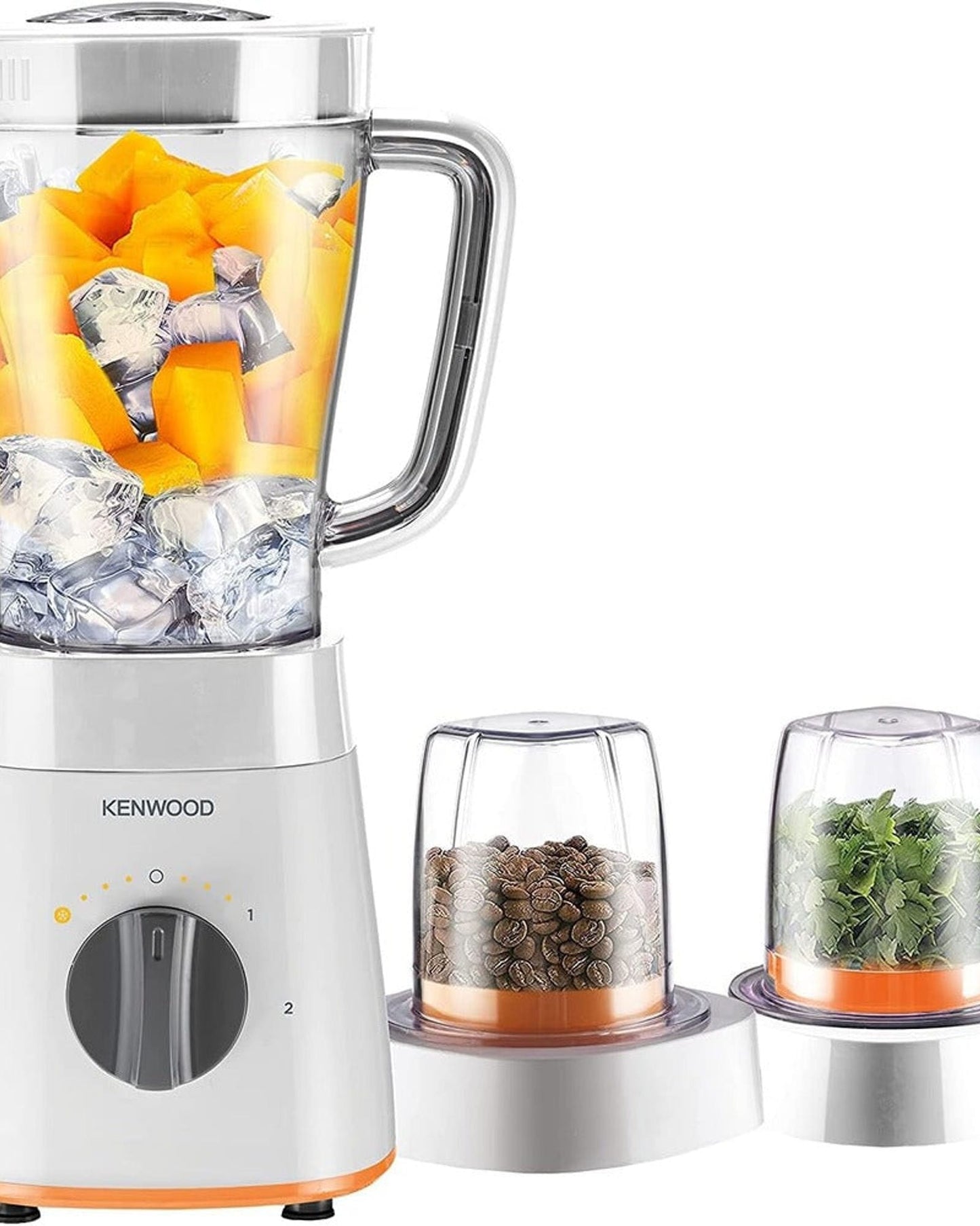 Kenwood Blender with 2 Mills, White/Grey – BLP16.360WH (ESMA Certified)