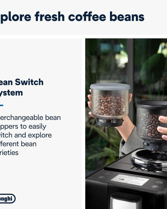 De'Longhi Rivelia Fully Automatic Bean-to-Cup Coffee Machine with Bean Switch System
