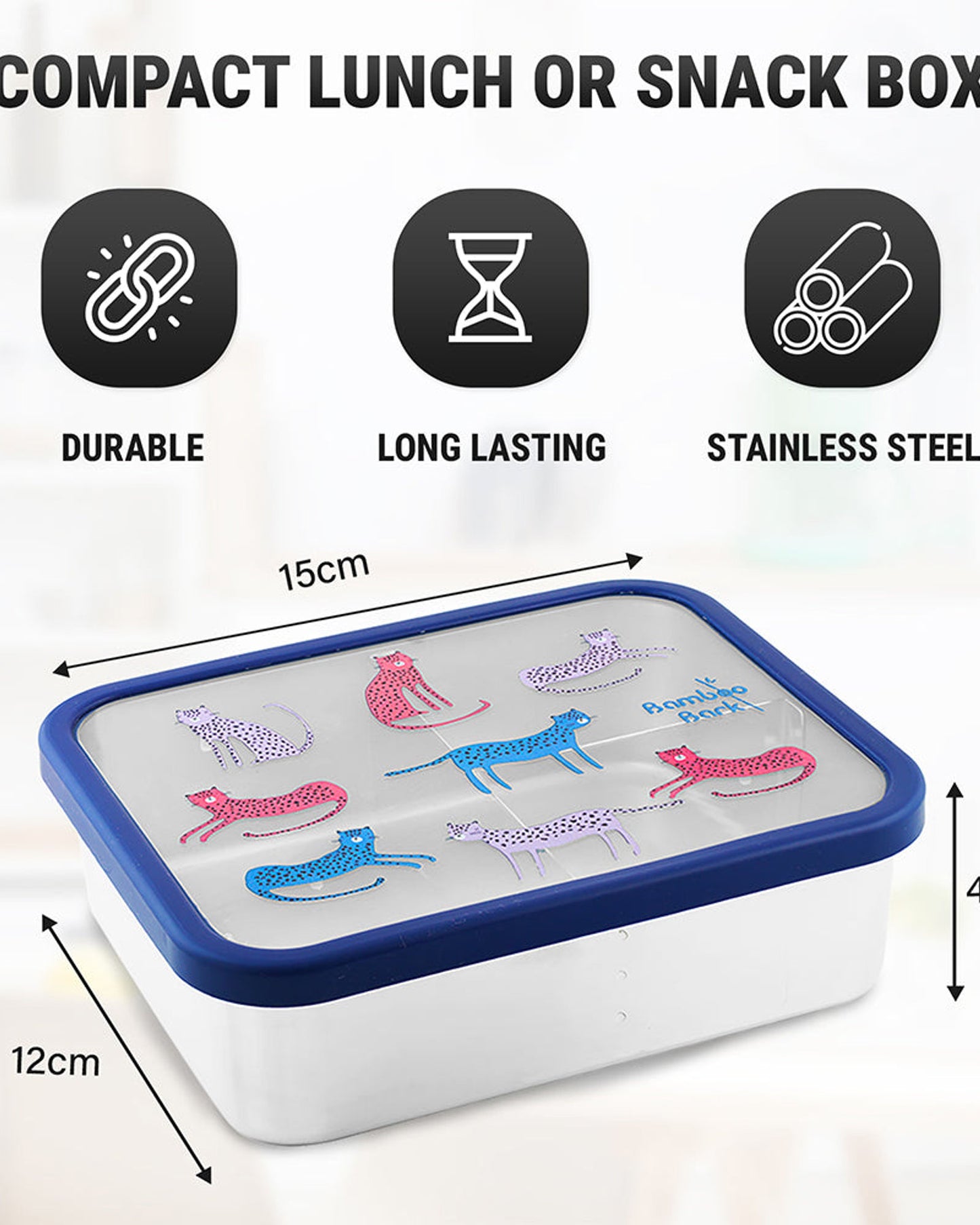 Bamboo Bark Leopard Steel Lunch Box