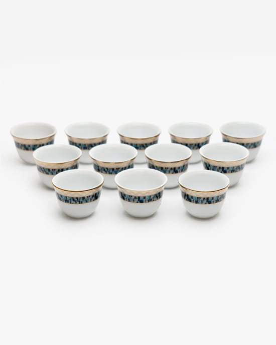 Dankotuwa Maurice Blue/Gold 12pc Cawa Cups