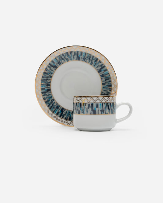 Dankotuwa Maurice Blue/Gold 6+6 Coffee Cup/Saucer