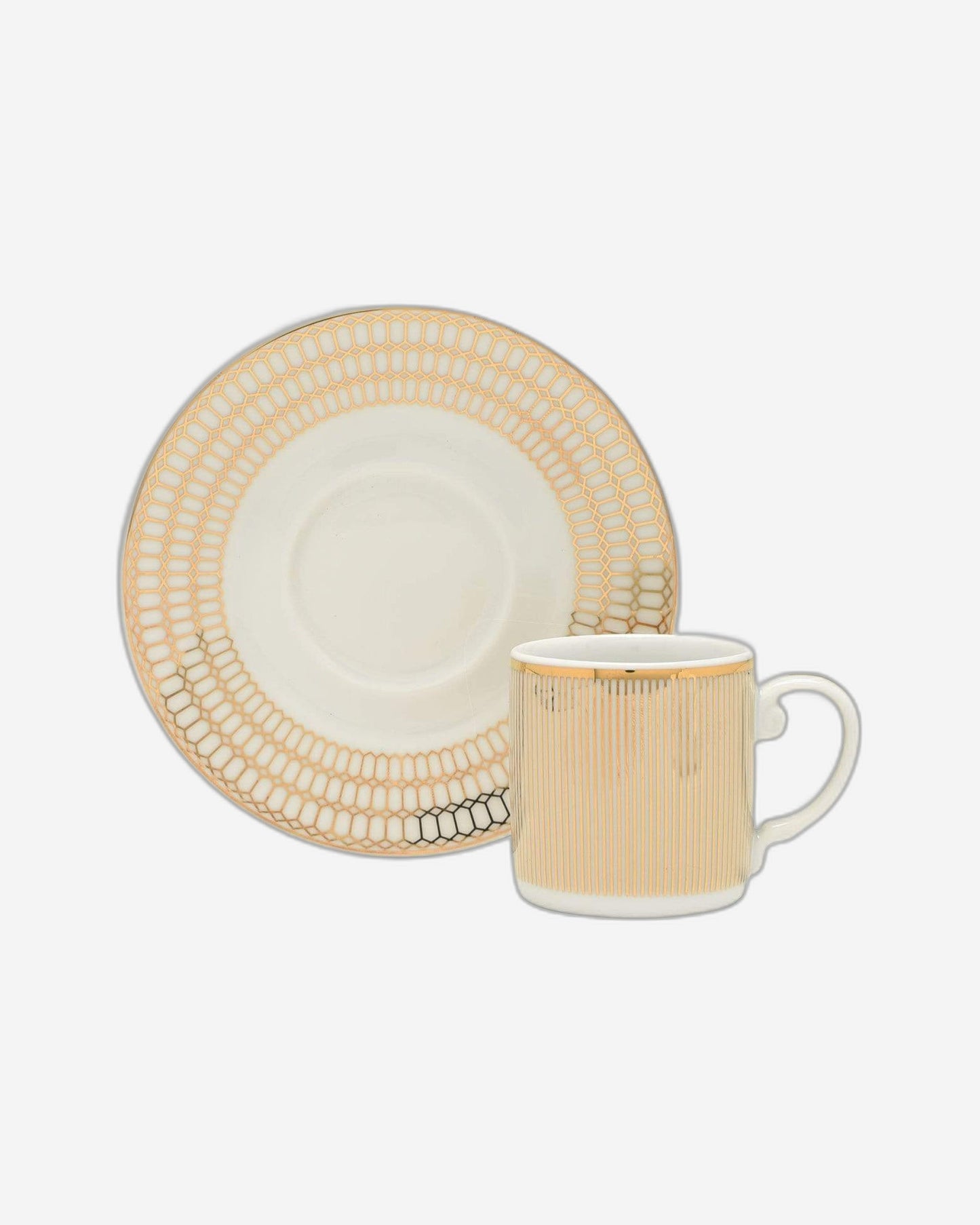 Dankotuwa Coffee Cup & Saucer Set 6+6 Foster Gold