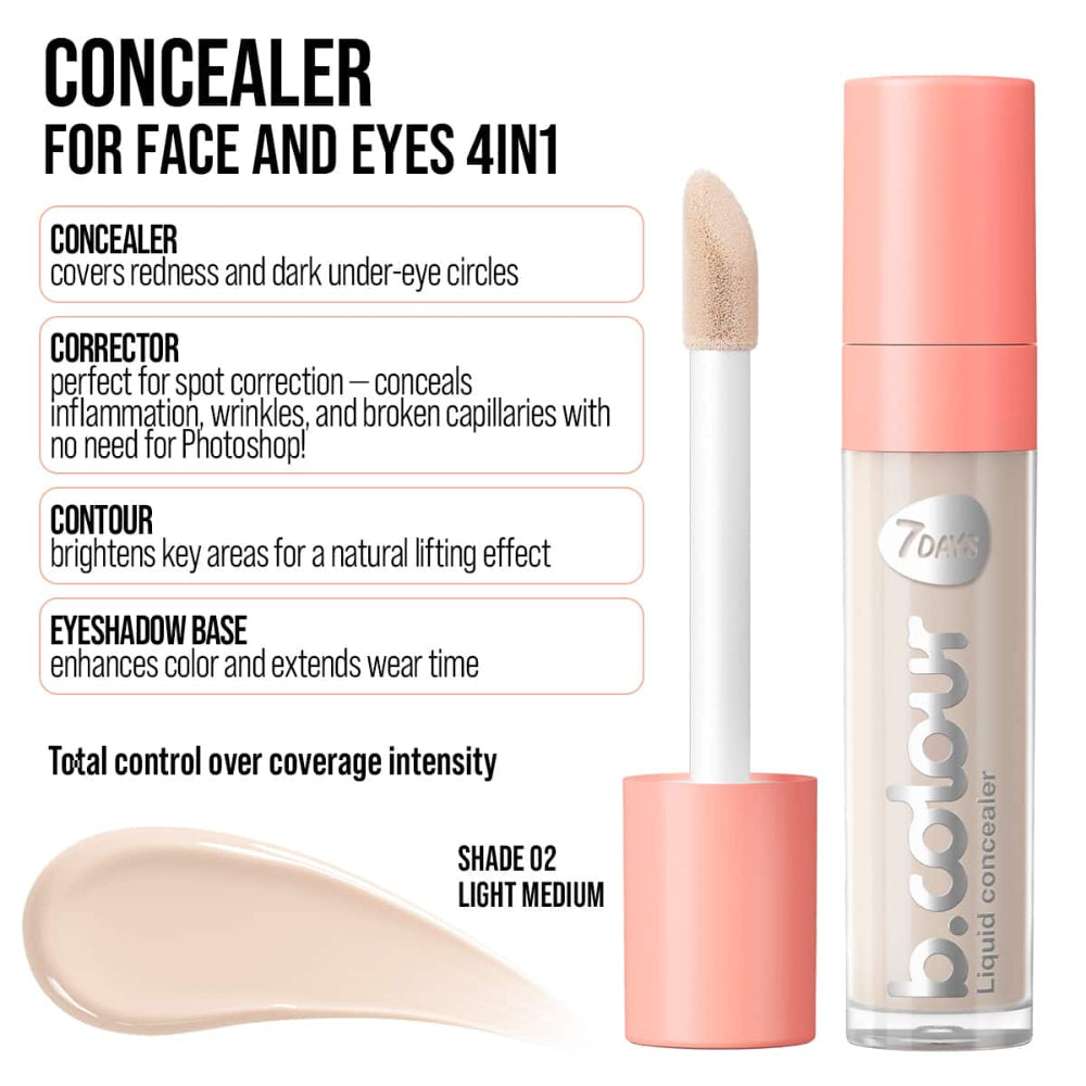 7DAYS B.COLOUR Face & Eye Concealer 02 Light Medium