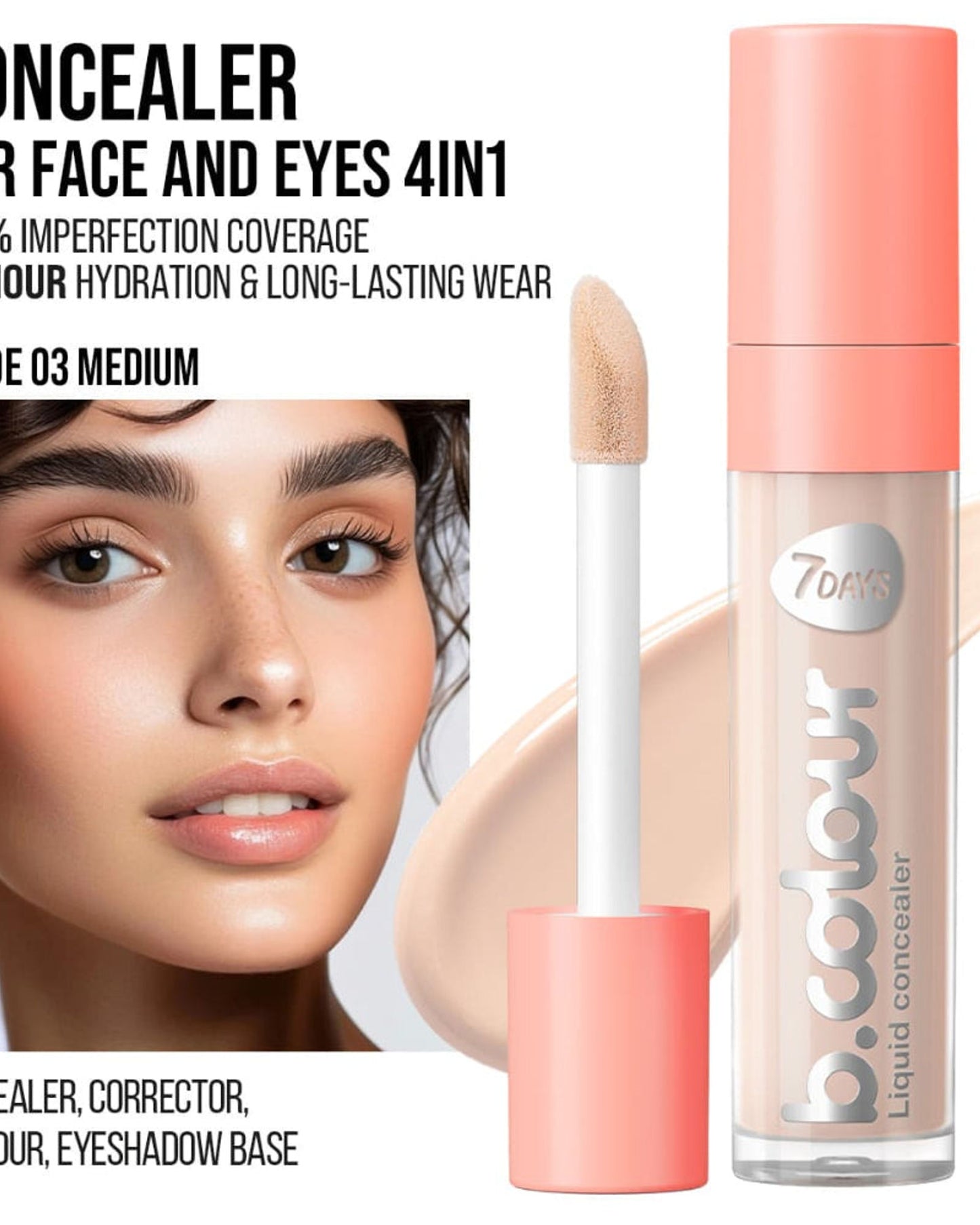 7DAYS B.COLOUR Face & Eye Concealer 03 Medium