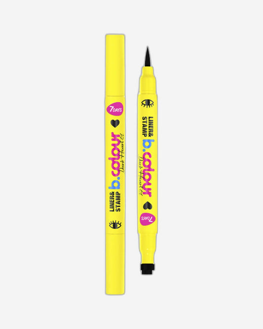 7DAYS CUTE Dual-Ended Eyeliner Pen with Heart Stamp - Waterproof Black Liquid Eyeliner