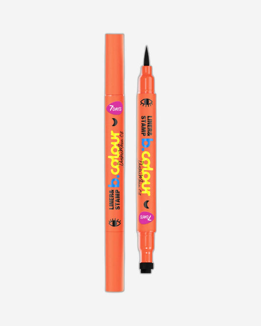 7DAYS CUTE Dual-Ended Eyeliner Pen with Moon Stamp - Waterproof Black Liquid Eyeliner Marker