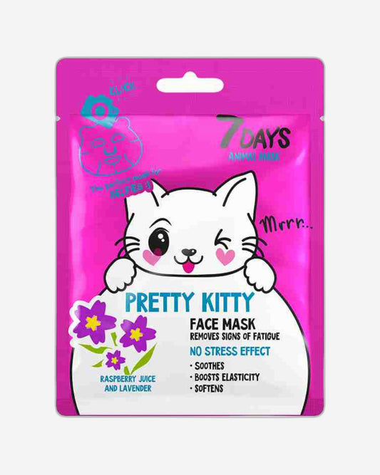 7DAYS Pretty Kitty Face Mask (1 Pack) - Hydrating, Nourishing, Lifting & Brightening