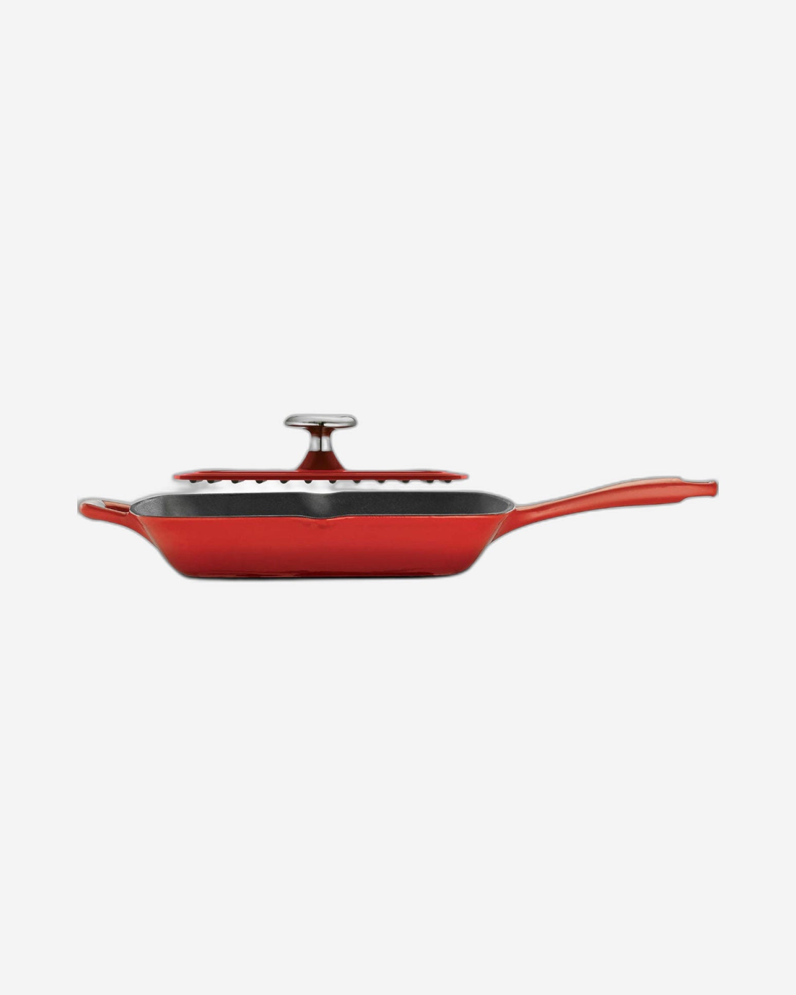 Tramontina Brazil Series 1000 11 Inches Red Enameled Cast Iron Grill with Press