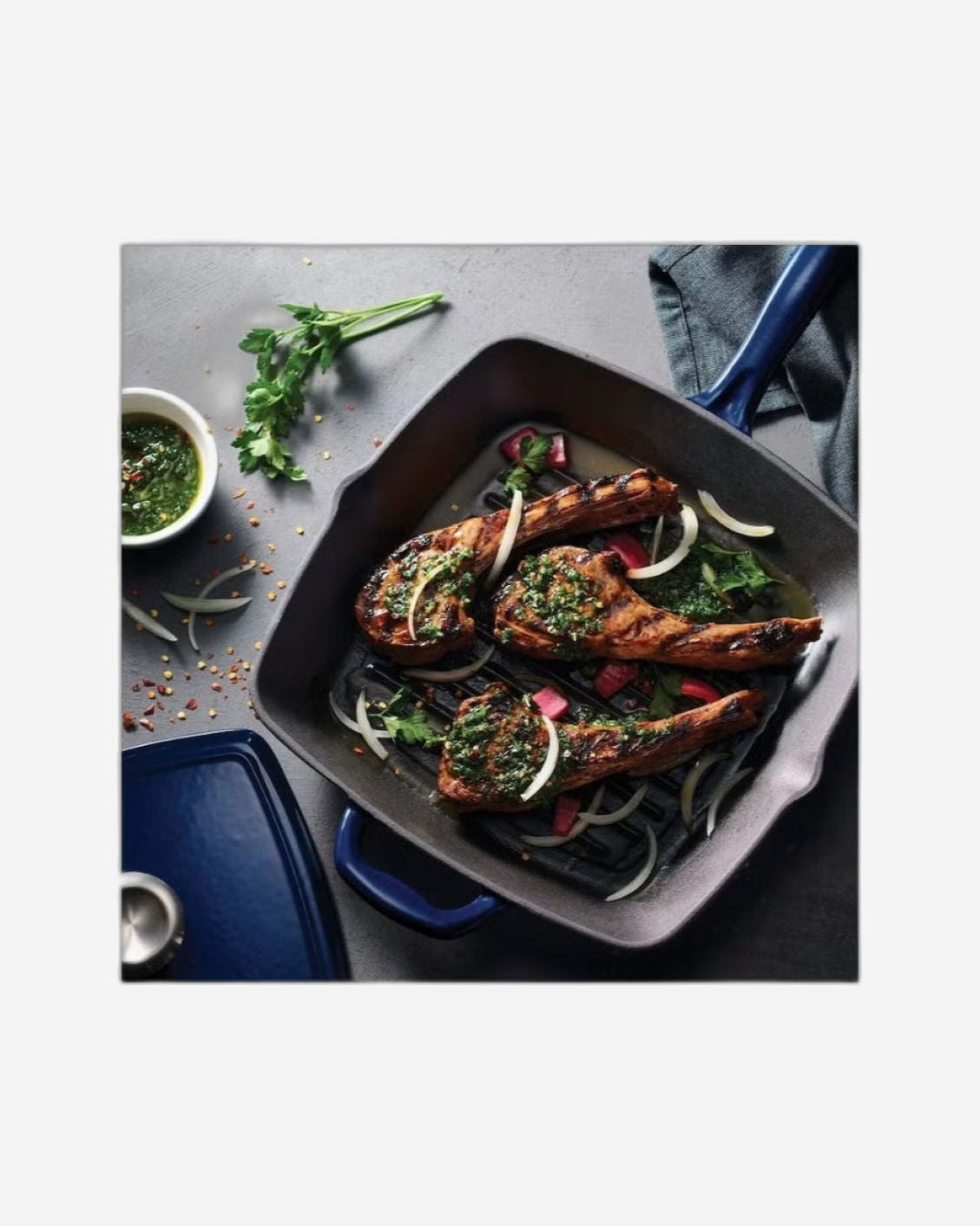 Tramontina Brazil Series 1000 10 Inches Cobalt Enameled Cast Iron Skillet