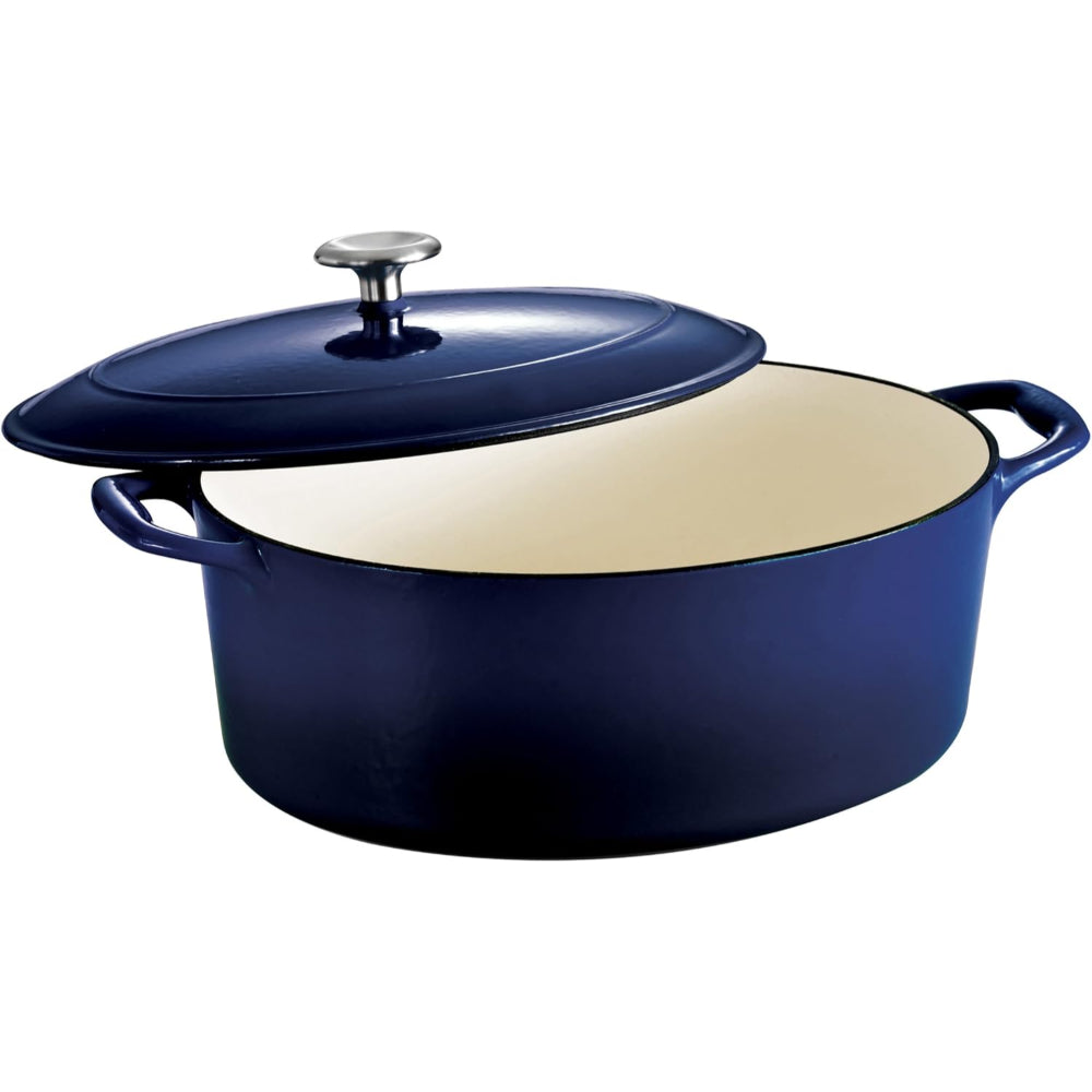 Tramontina Brazil Series 1000 7 Qt Cobalt Enameled Cast Iron Covered Oval Dutch Oven