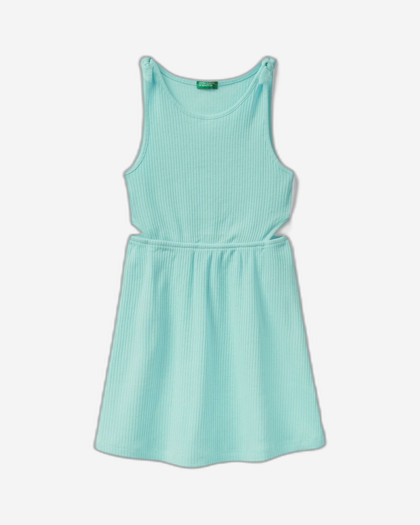 Ribbed dress with shoulder straps