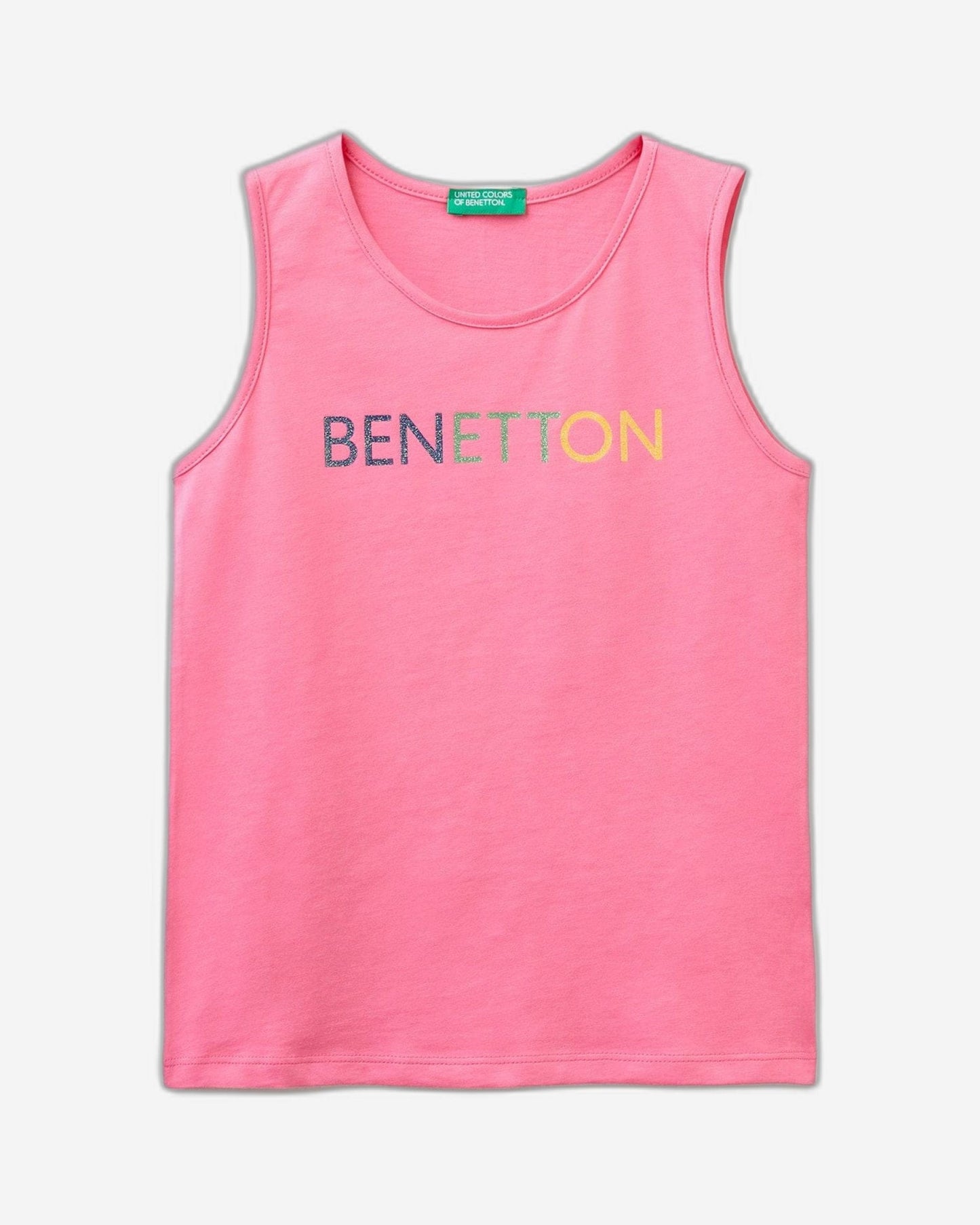 Tank top with glittery logo print