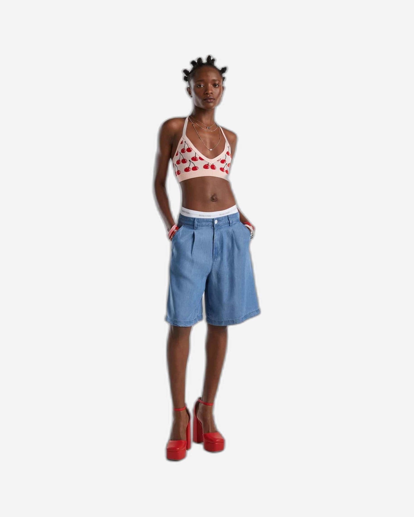 Bermudas in chambray