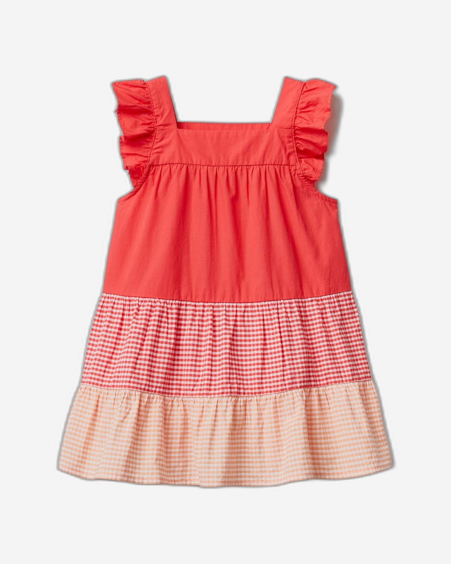 Dress with vichy flounces
