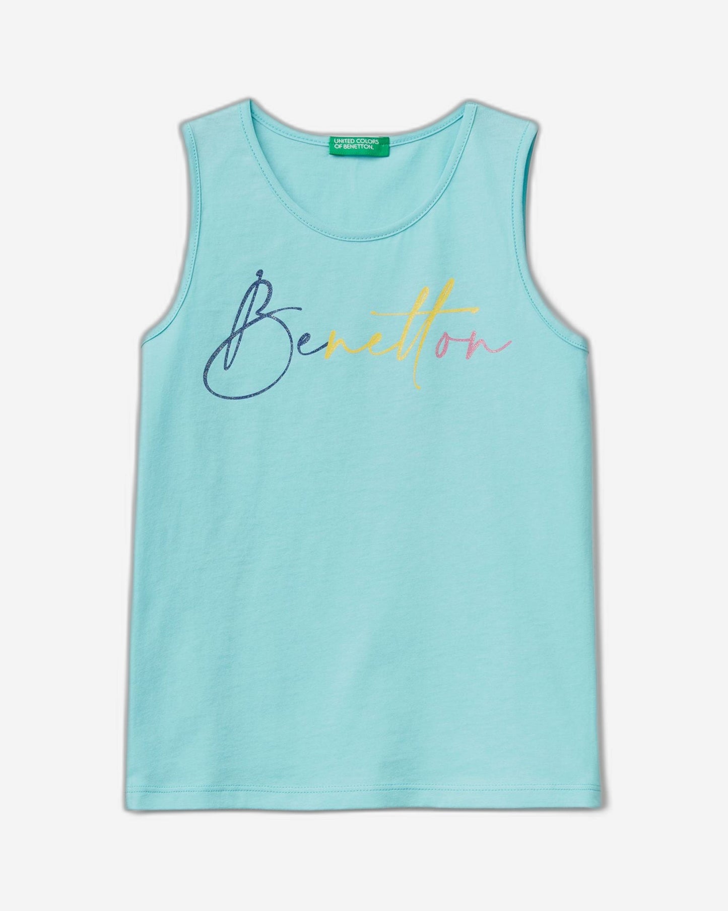 Tank top with glittery logo print