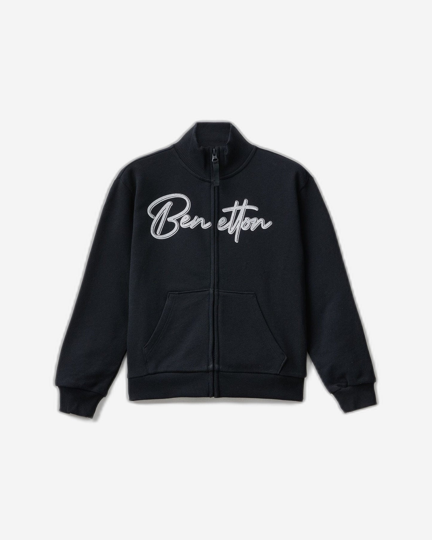 Sweatshirt with zip and collar