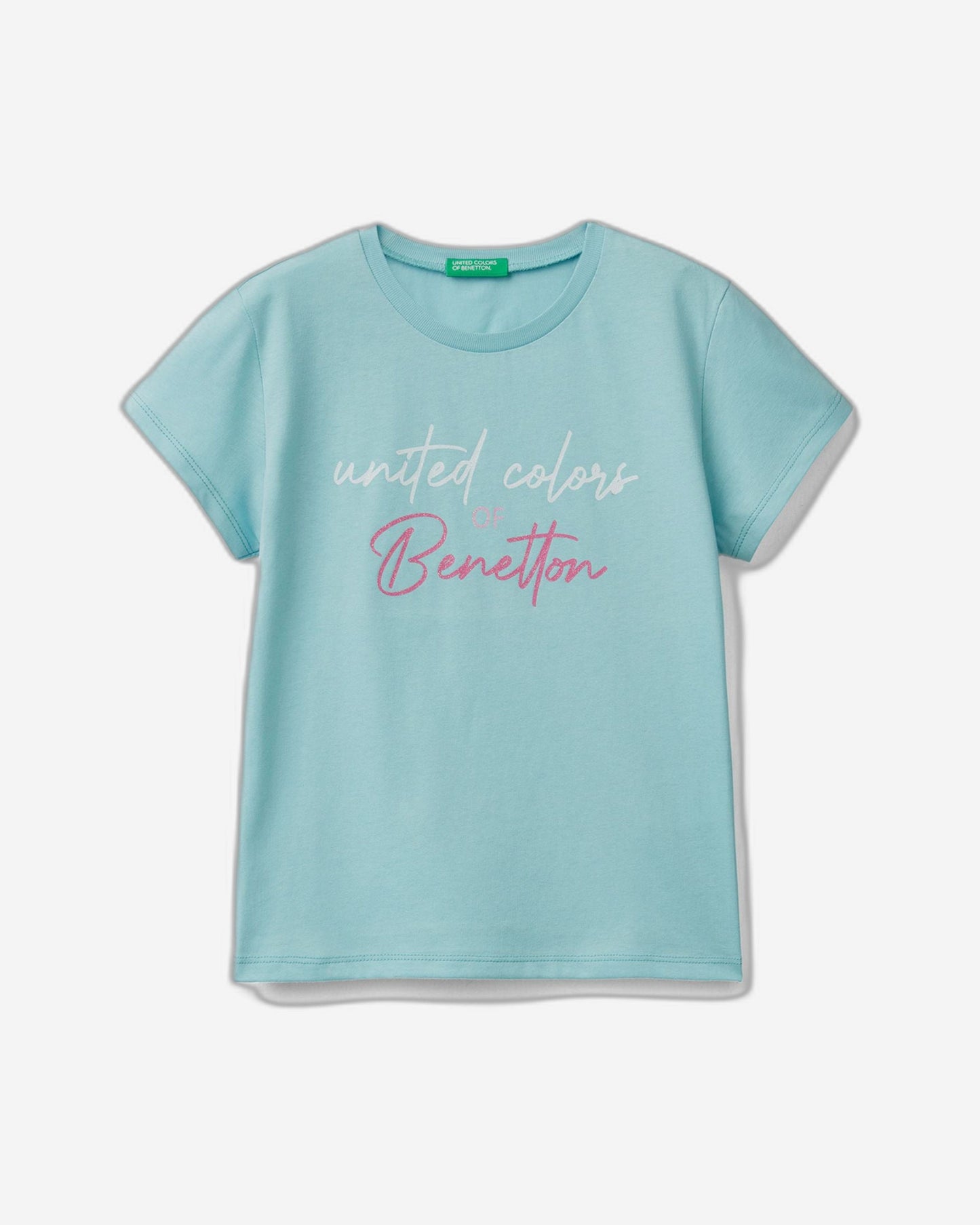 T-shirt with glittery logo in organic cotton