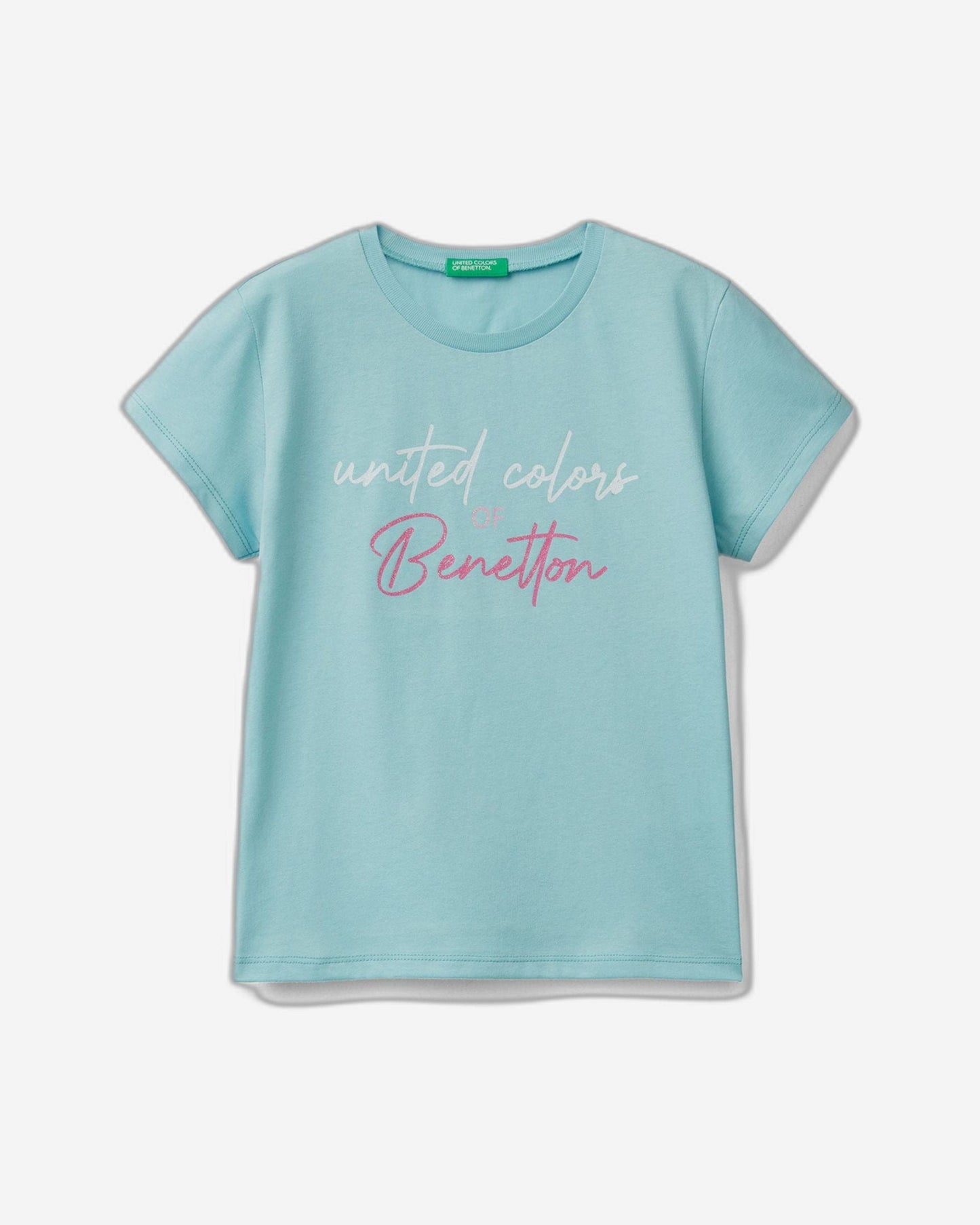T-shirt with glittery logo in organic cotton