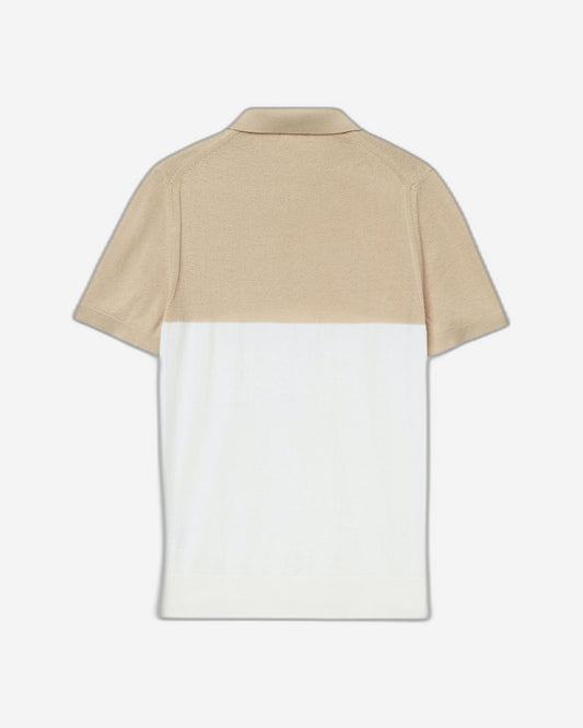 Knit color block polo