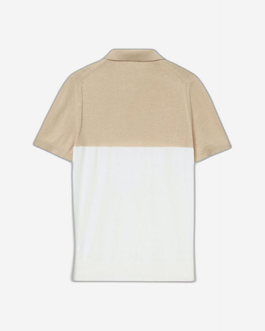 Knit color block polo