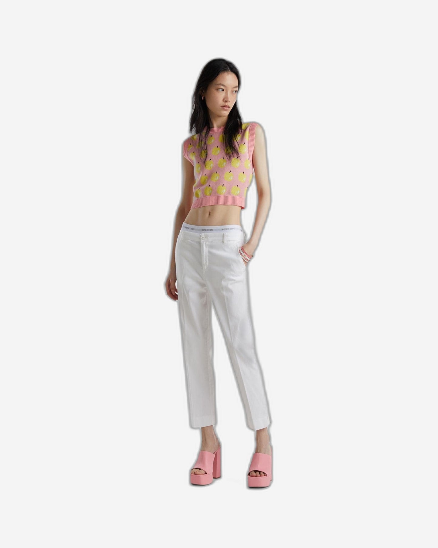Cropped chinos in stretch cotton