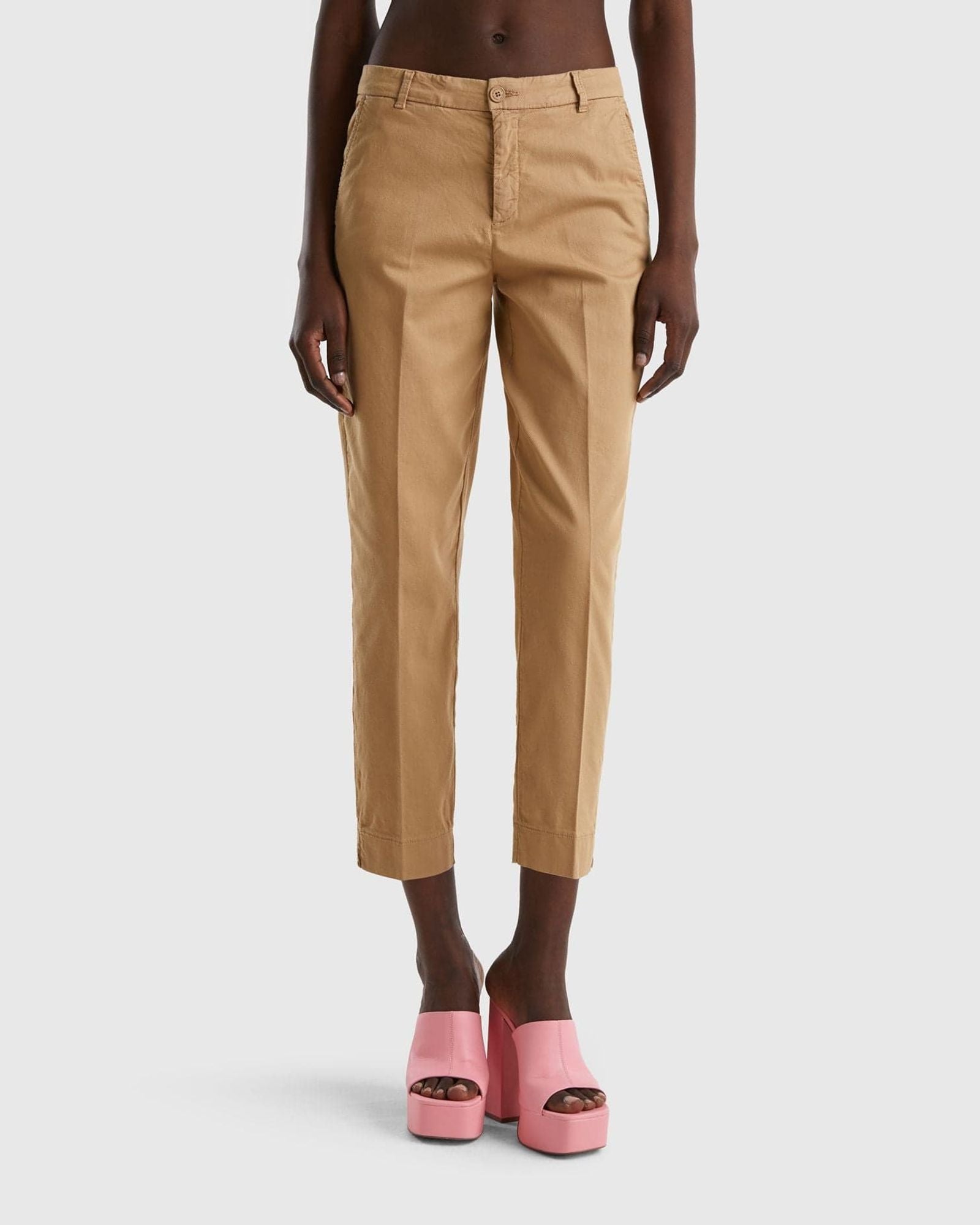 Cropped chinos in stretch cotton