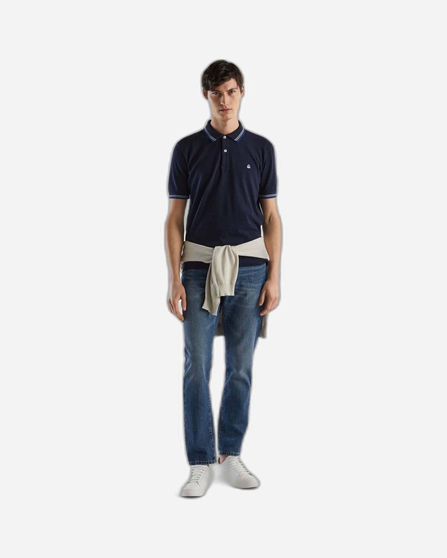 Short sleeve stretch cotton polo
