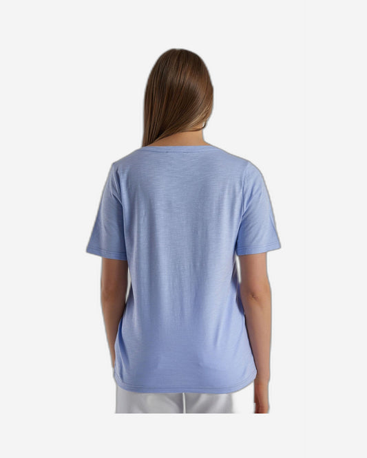 V-neck t-shirt in slub cotton