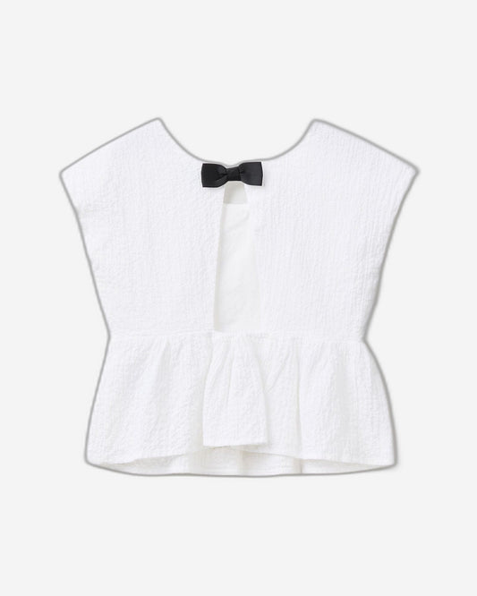Blouse with bow at back