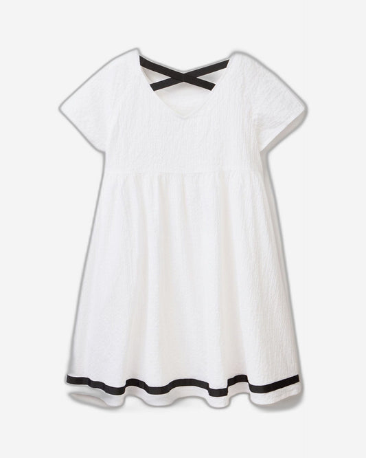 Short dress in stretch cotton