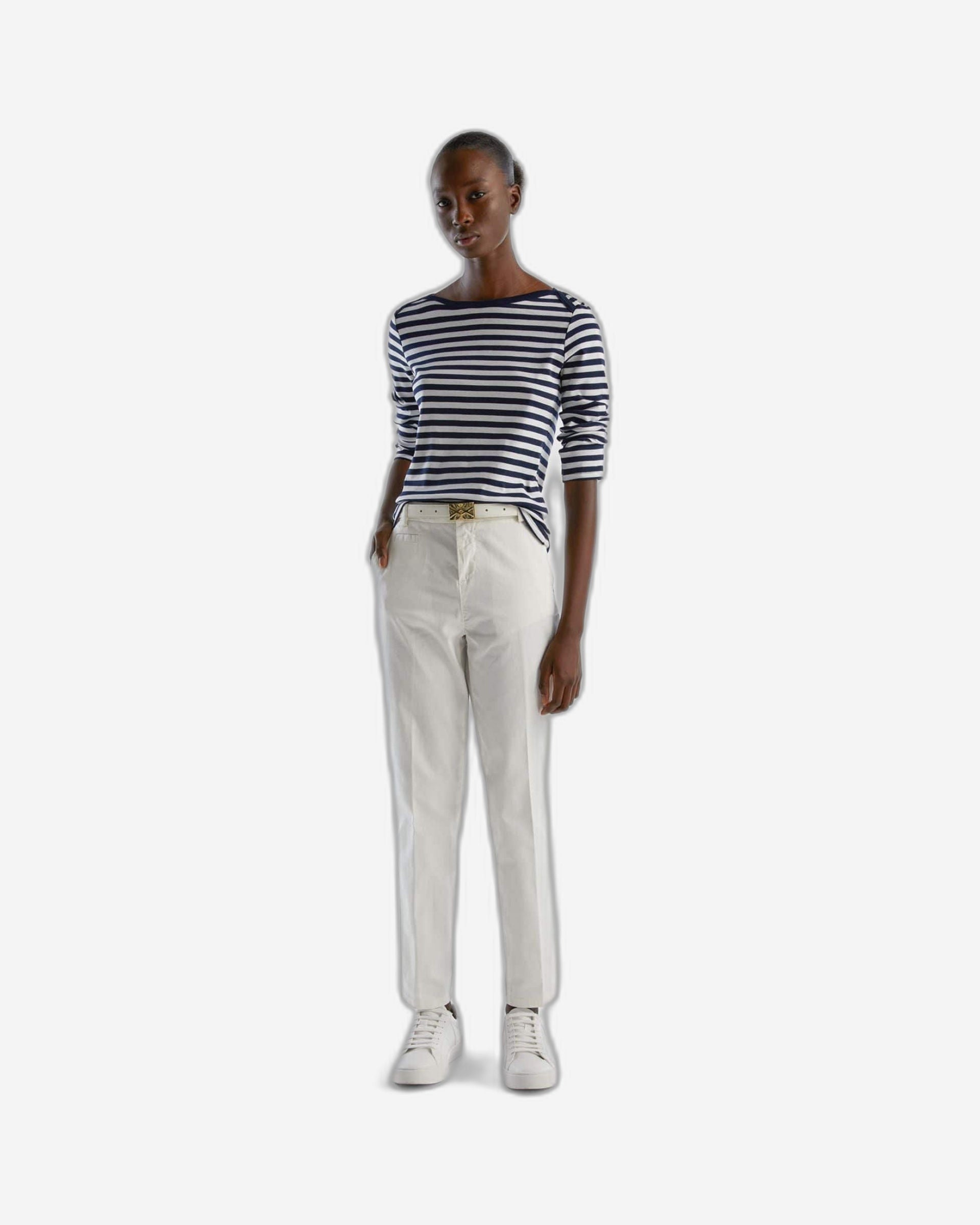 Striped 3/4 sleeve t-shirt in 100% cotton