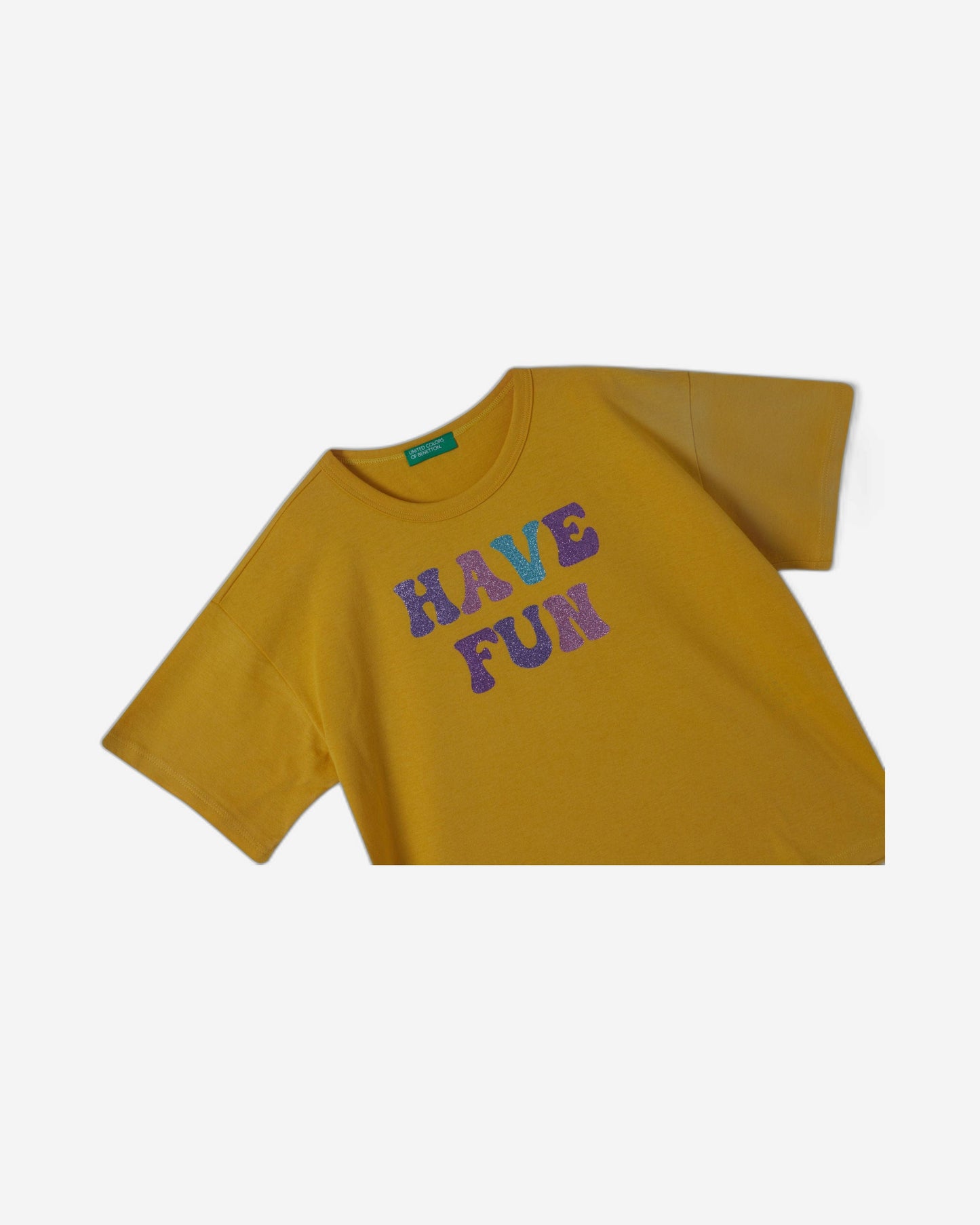 T-shirt with glittery print