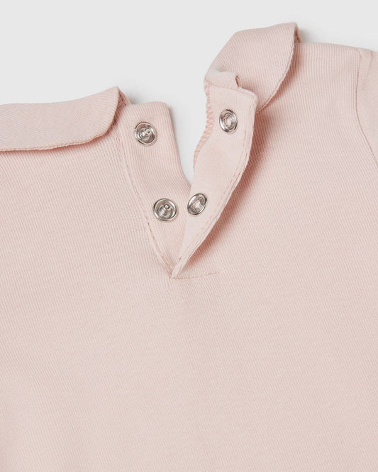 Onesie with collar in organic cotton