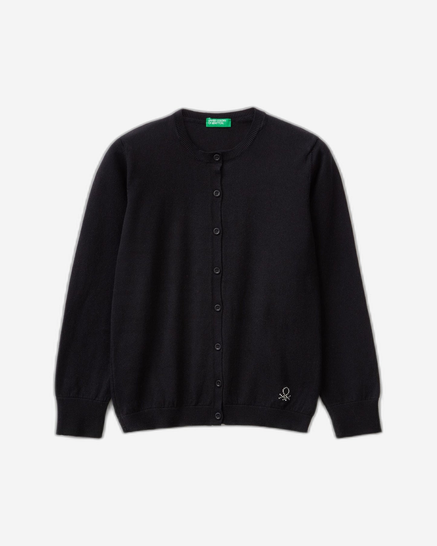 Crew neck cardigan in cotton blend