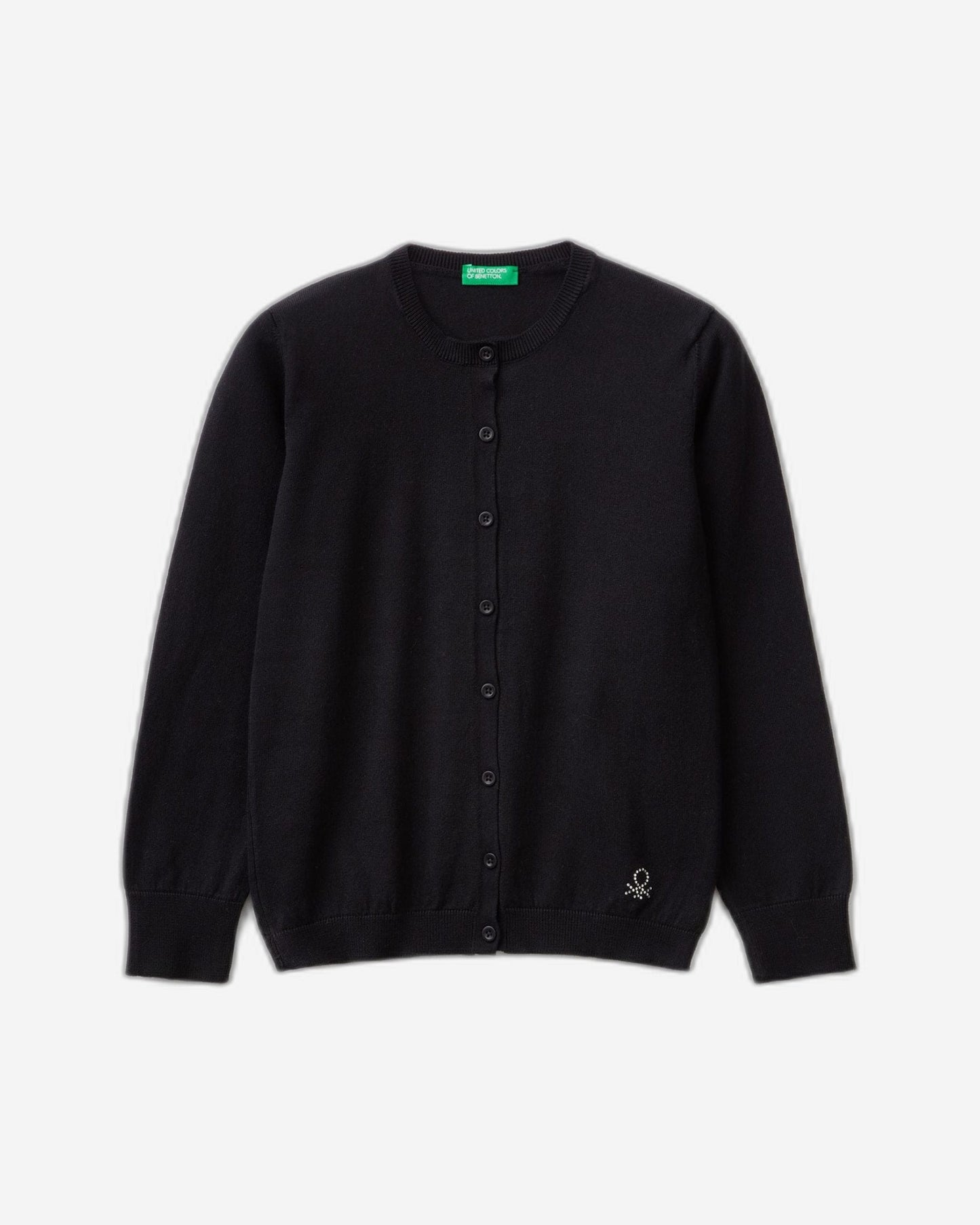 Crew neck cardigan in cotton blend