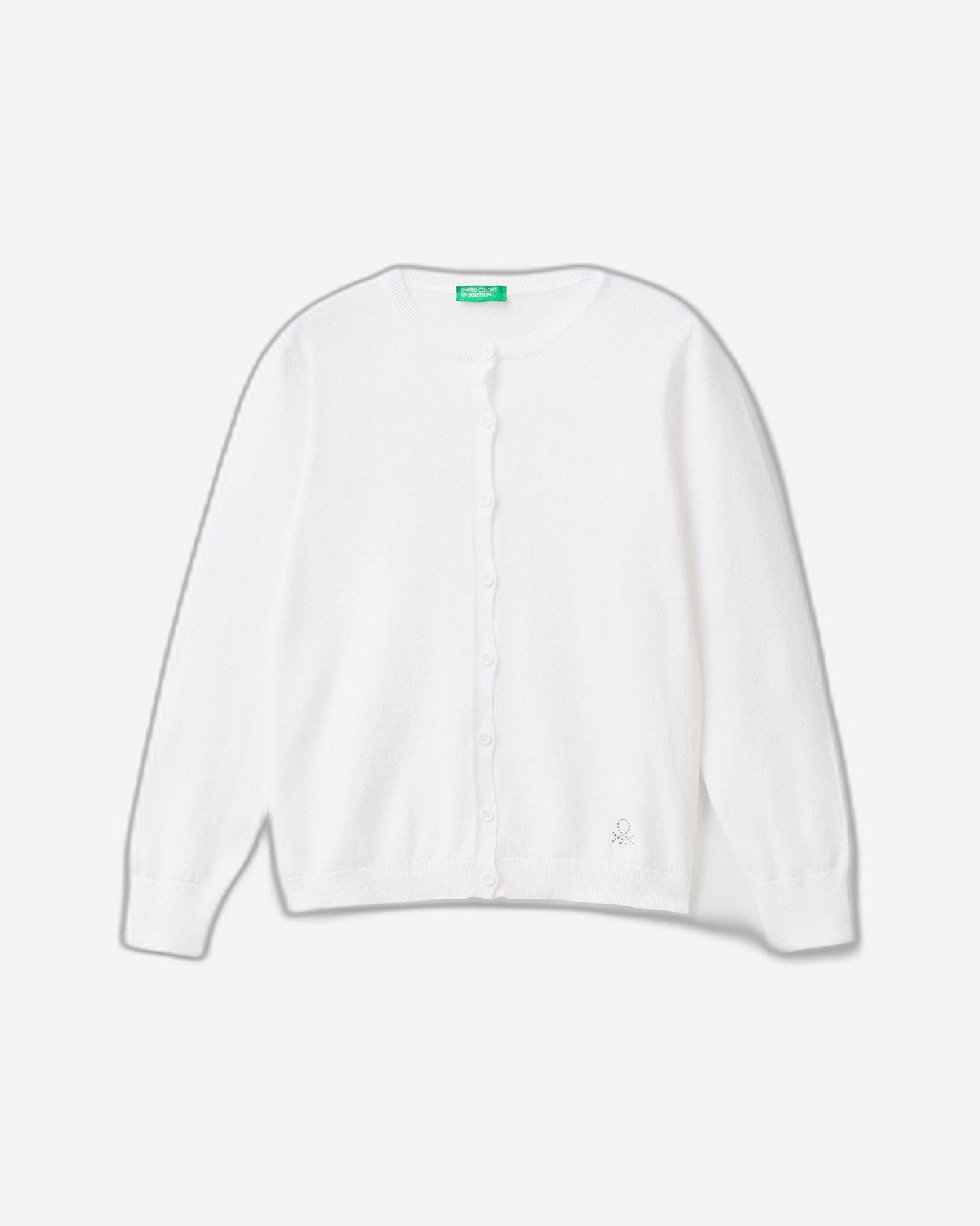 Crew neck cardigan in cotton blend