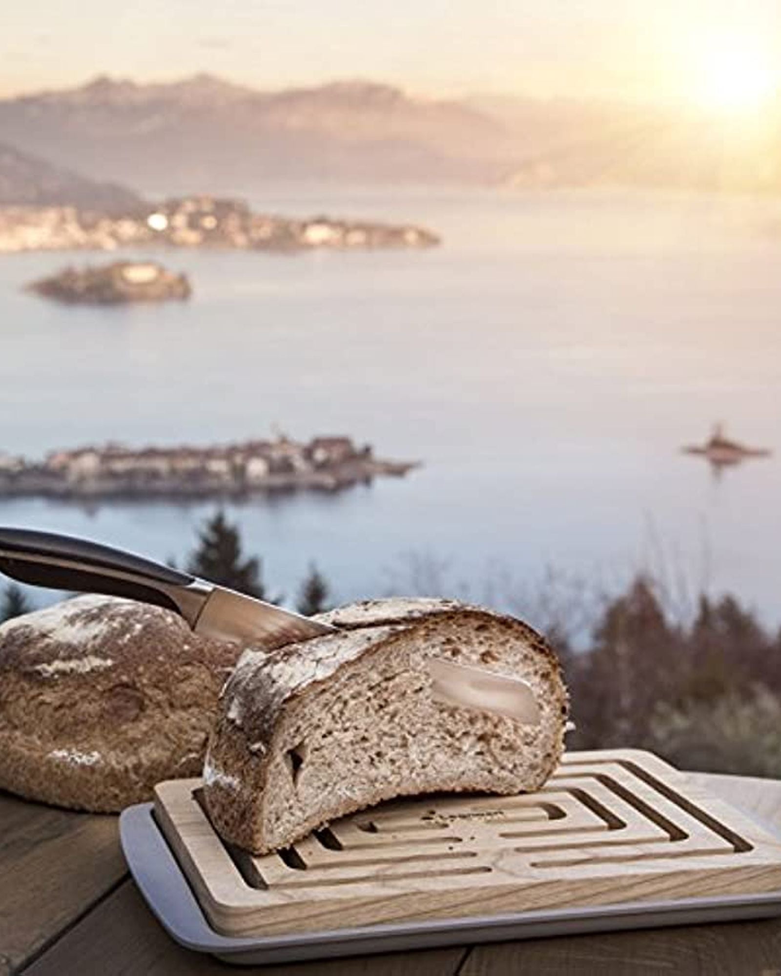 Legnoart Vitto Bread Cutting Board Light Ashwood/Tray Wood Fiber Bp-2