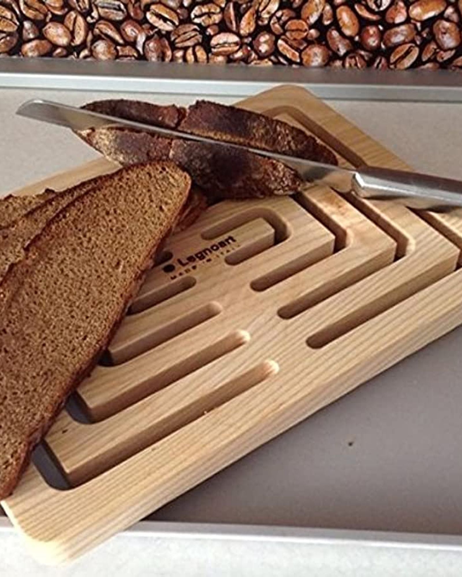 Legnoart Vitto Bread Cutting Board Light Ashwood/Tray Wood Fiber Bp-2