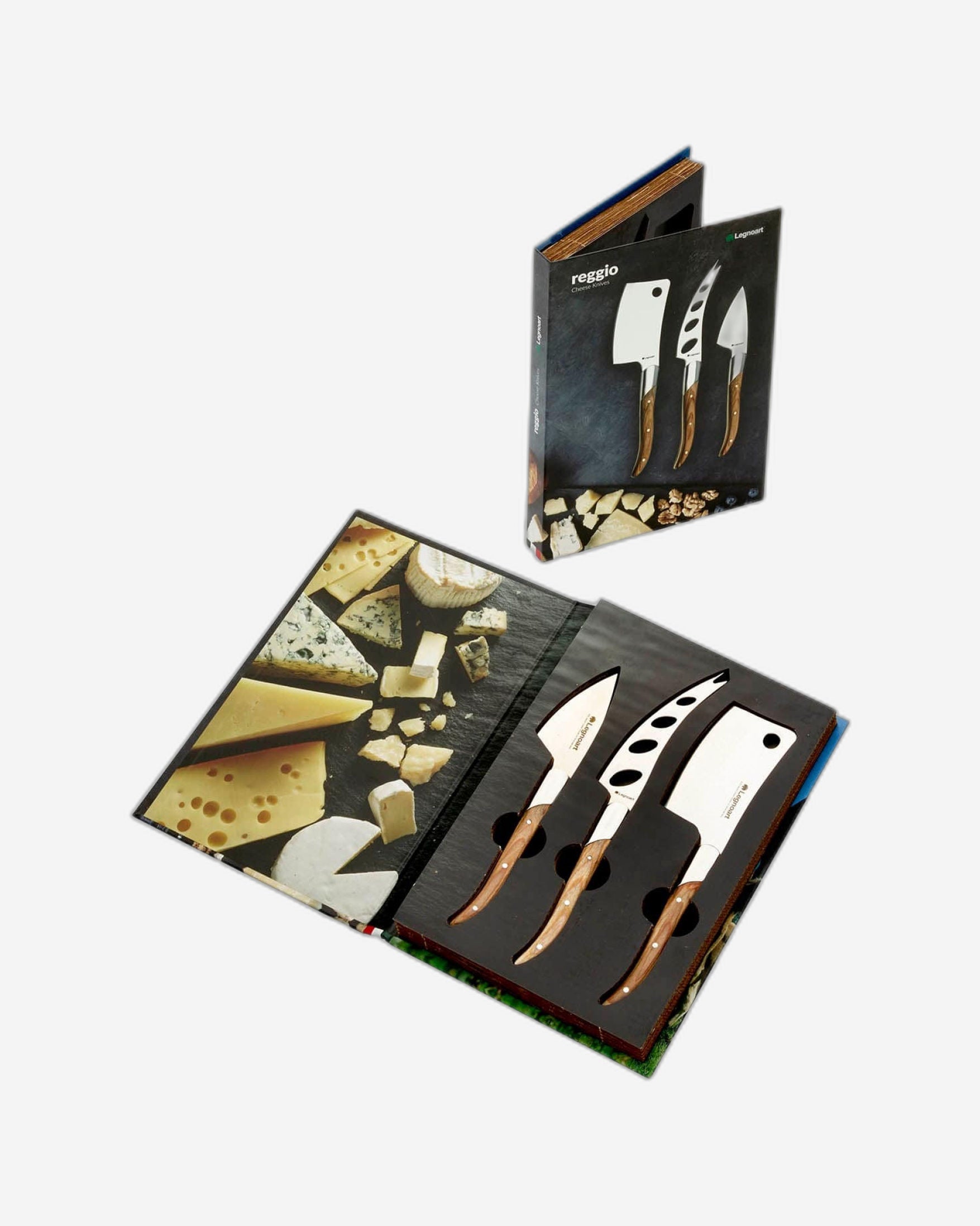 Legnoart Reggio Cheese Set With Dark Wood Handle Ck-20A