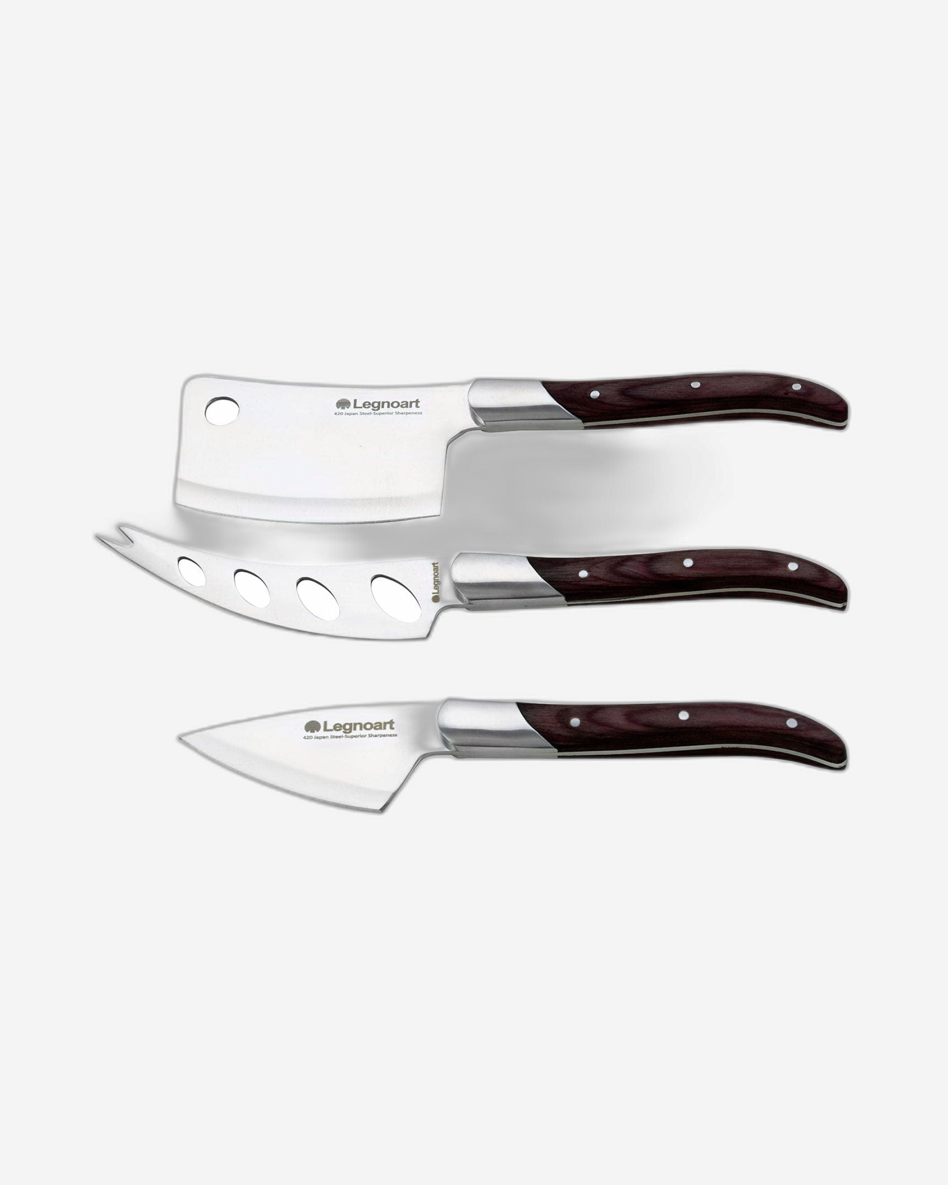 Legnoart Reggio Cheese Set With Dark Wood Handle Ck-20A