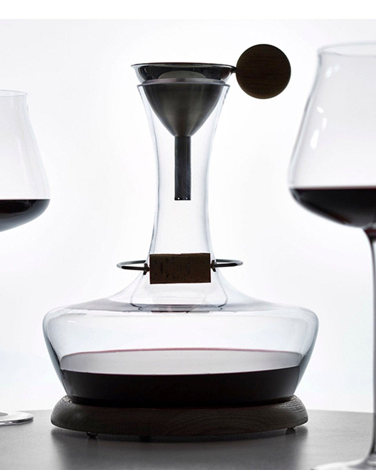 Legnoart Chateau Du Gout Decanter Set Crystal & Oak,Dying Stand,Funnel,Cork Holder,Wooden Crate