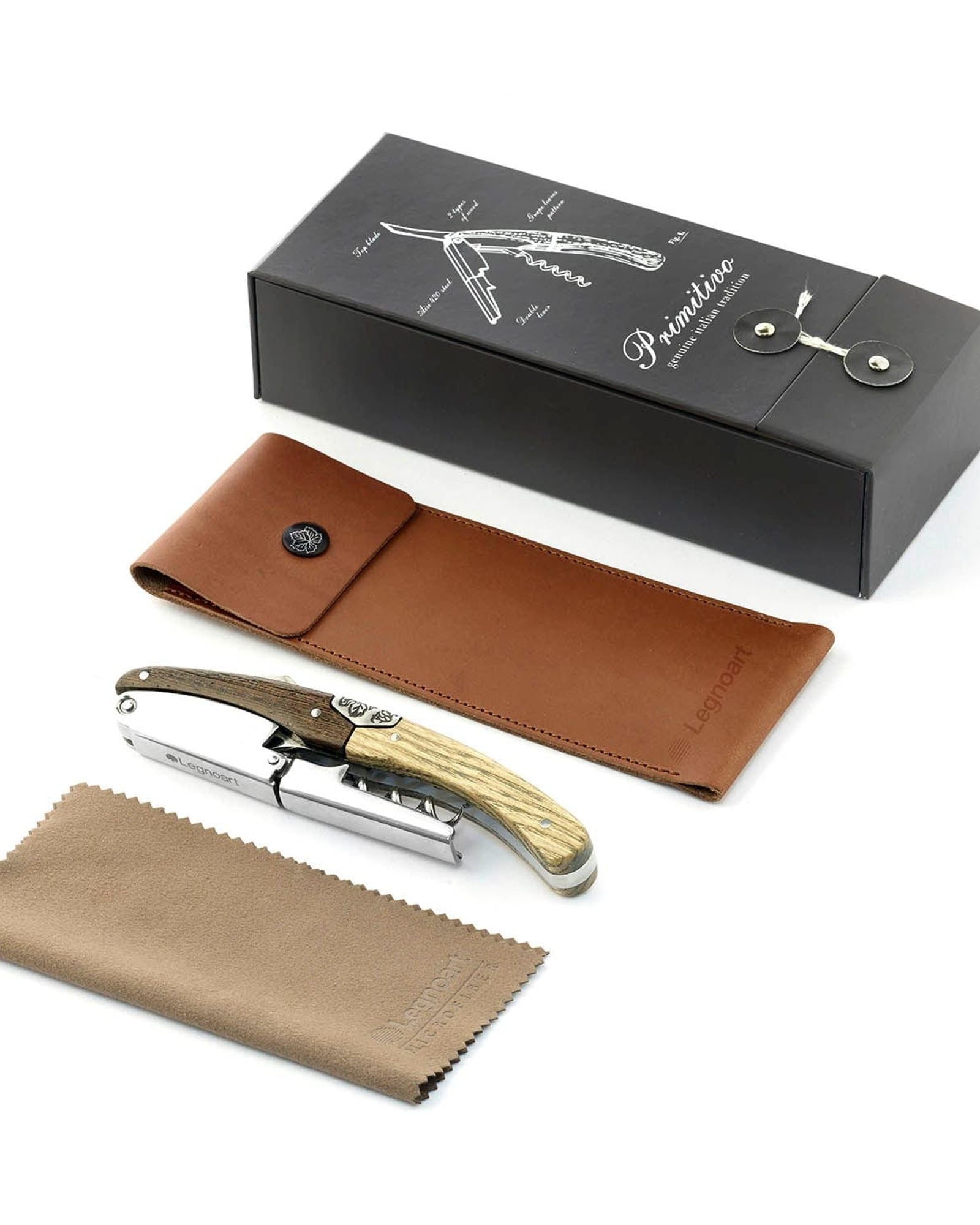 Legnoart Primitivo Sommelier Corkscrew With Solid Oak And Wenghe' Handle Wf-3Bc