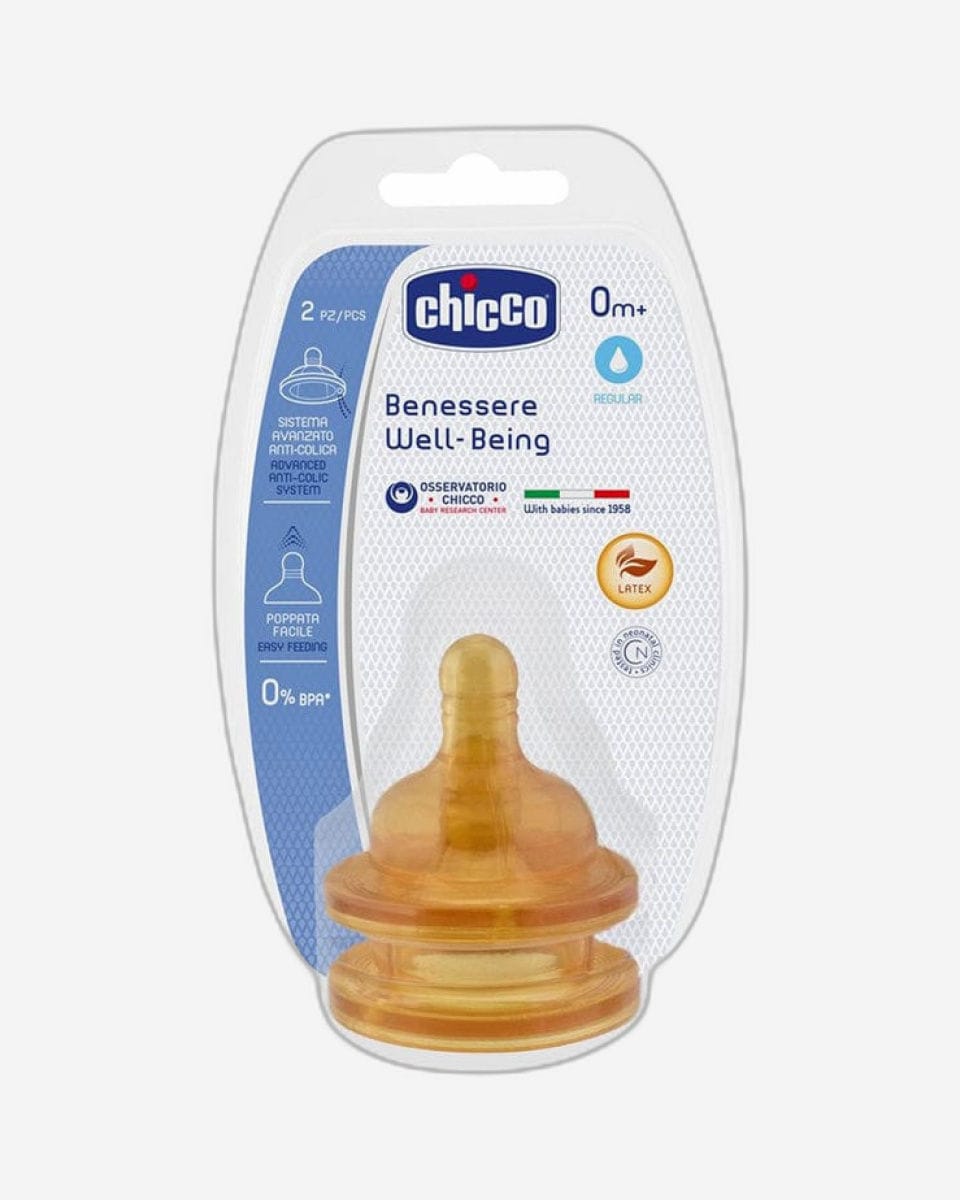 WELL-BEING PHYSIOLOGICAL TEAT W/ADVANCE ACS REG/FLOW LATEX 0M+ 2PCS