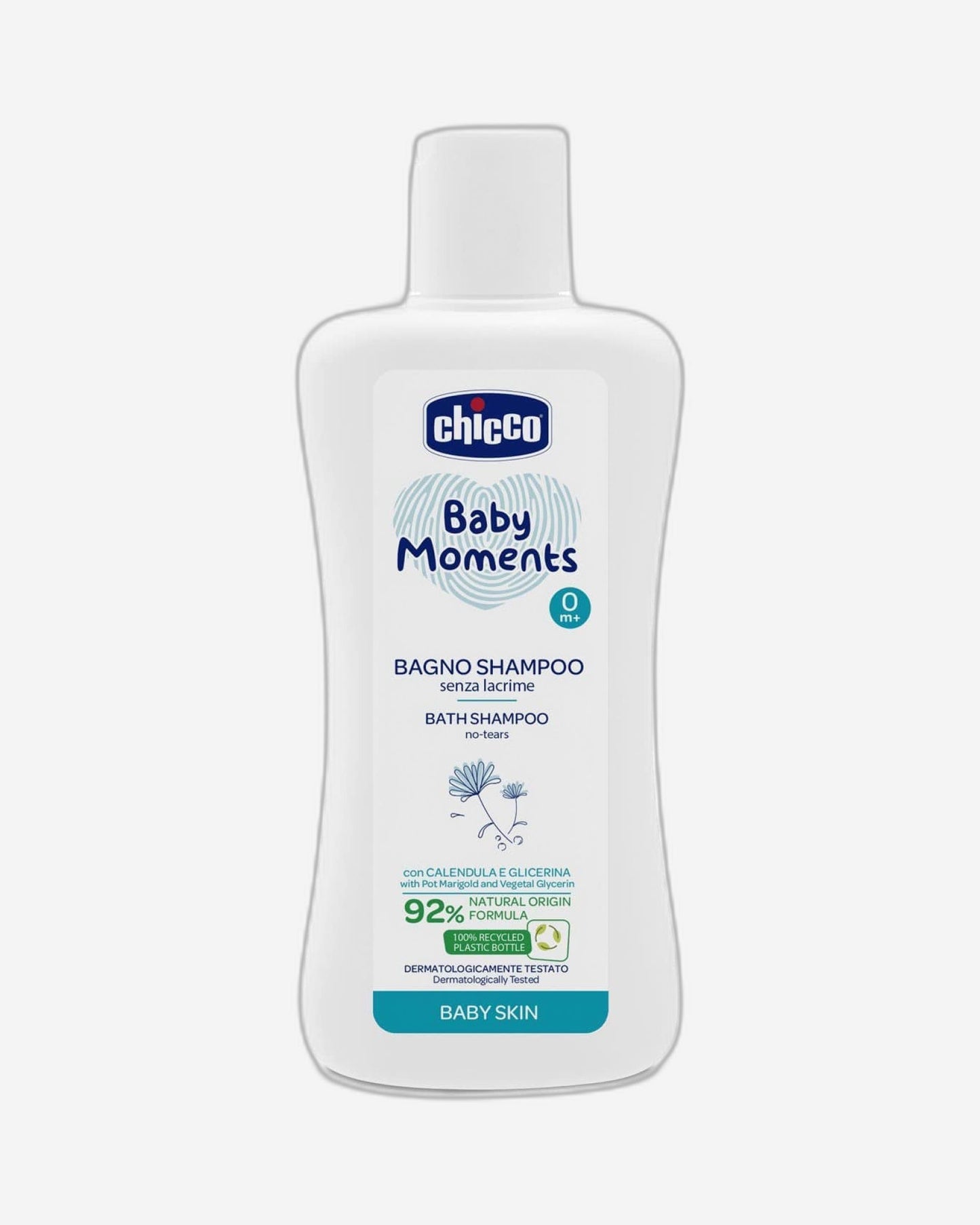 CHICCO BABY MOMENTS BATH SHAMPOO NO-TEARS FOR BABY SKIN 0M+ 200ML