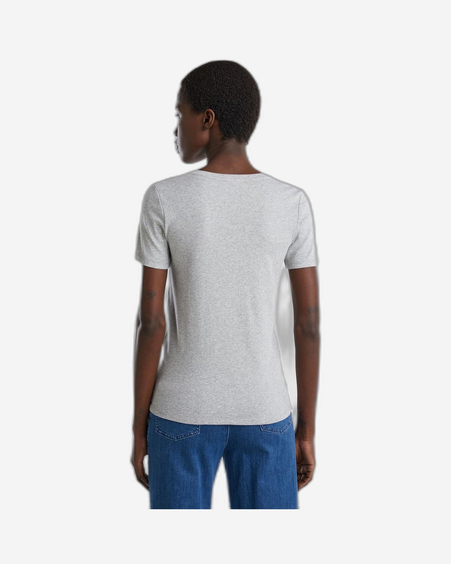 Pure cotton t-shirt with V-neck